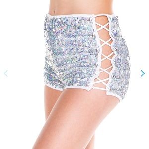 iHeartRaves Roller Girl Sequin Booty Shorts